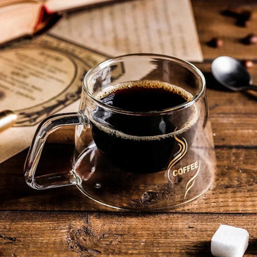 tasse expresso verre double paroi avec anse
