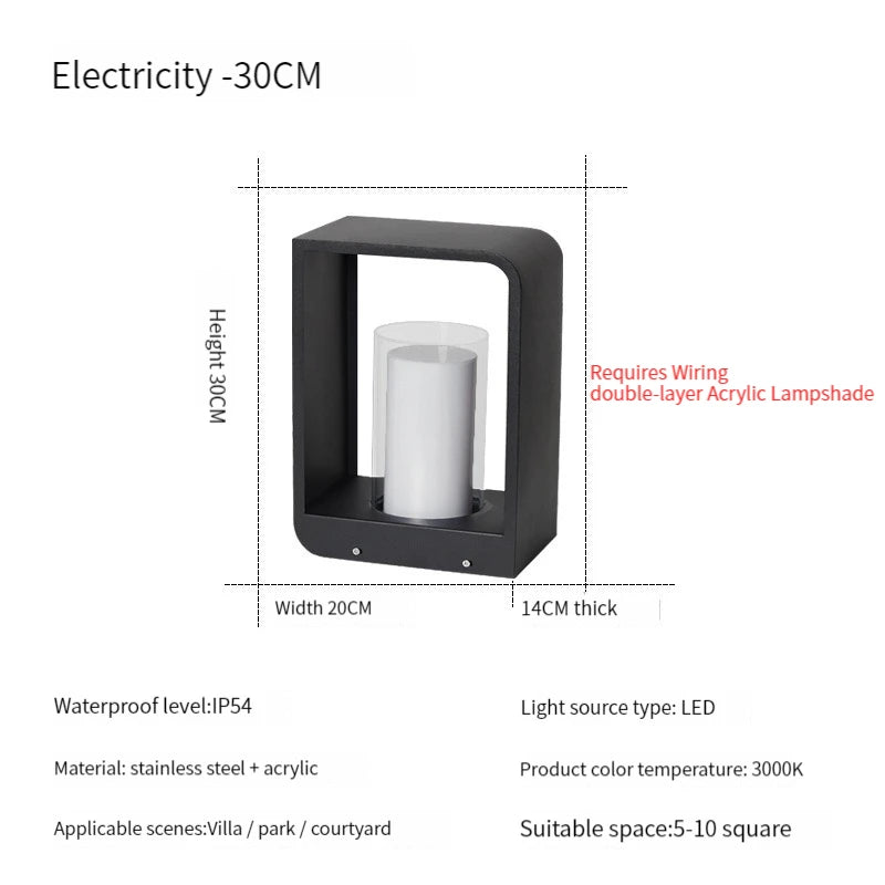 Wasserdichte LED-Solarleuchte für Garten und Hof - vue 15 sur 21