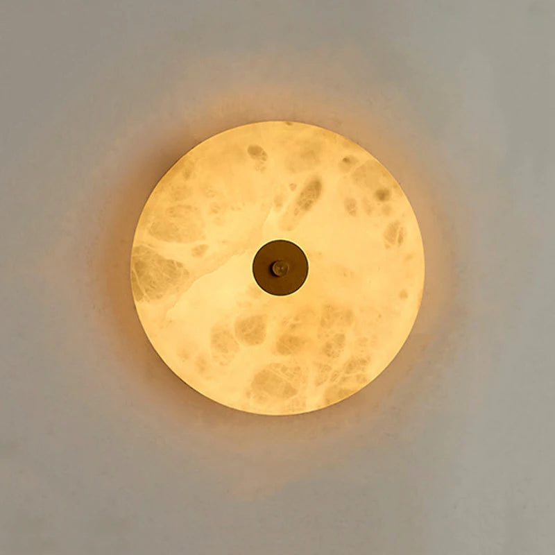 Applique murale ronde en marbre Led salon chevet escalier applique Restaurant hôtel décor éclairage chaud neutre blanc froid - vue 3 sur 8