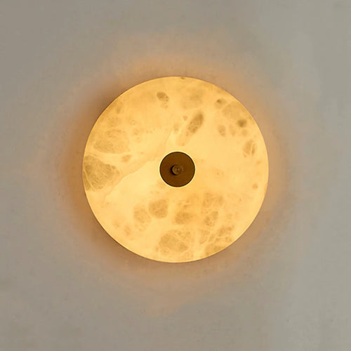 applique murale led ronde en marbre rétro-éclairage décoratif pour restaurant et hôtel