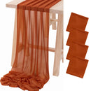 Chemin de table mousseline bohème transparent lot 4