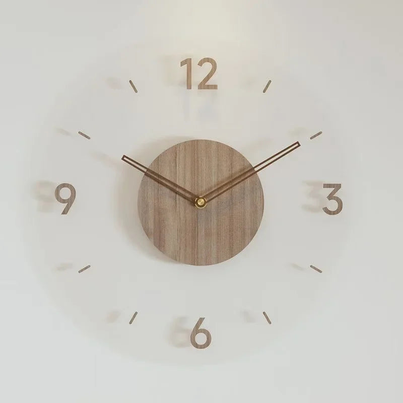 montre murale luxe en bois design moderne silencieuse quartz créative - vue 8 sur 11