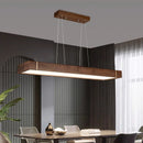 Moderner LED-Kronleuchter aus dunklem Holz für die Innendekoration