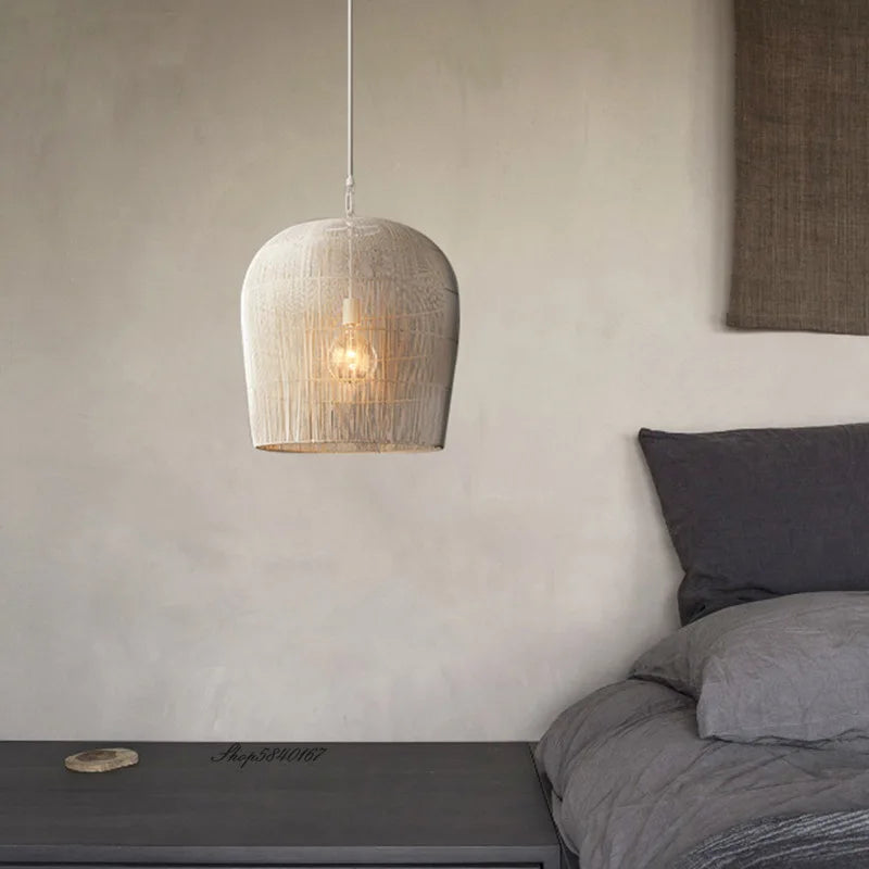 Suspension en rotin de Style Wabi-sabi - vue 6 sur 16