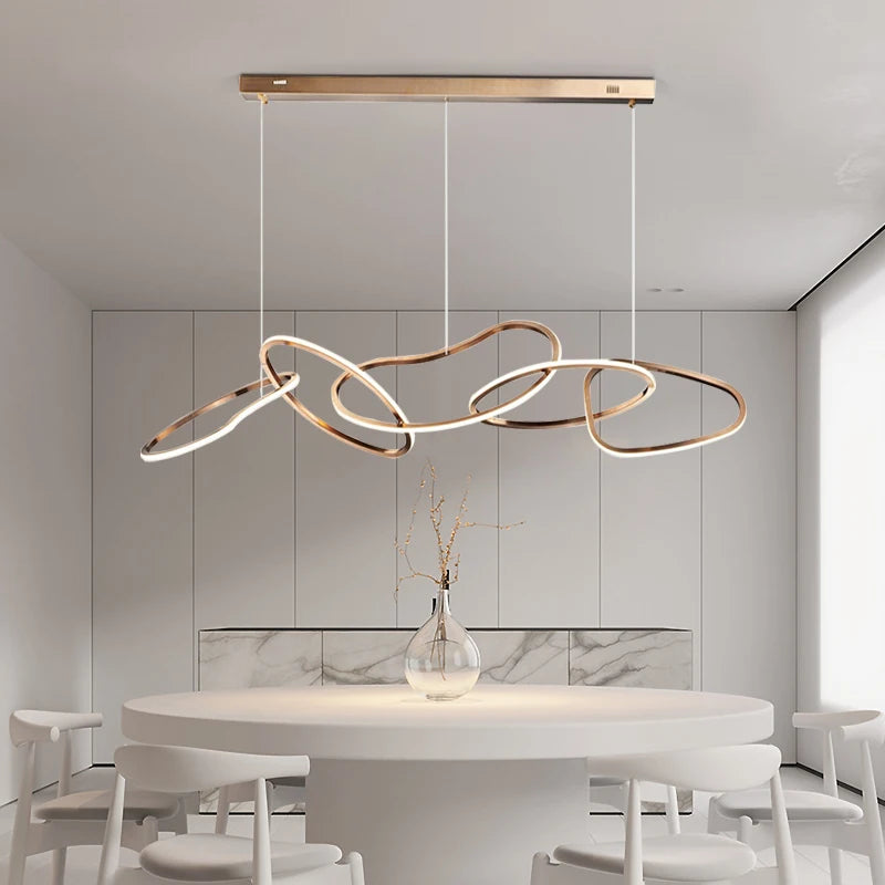 lustre Simple moderne île Restaurant suspension nordique luxe créatif en acier inoxydable galvanisé suspension - vue 6 sur 10