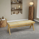 banc en rotin massif chaise longue et ottoman rétro polyvalent