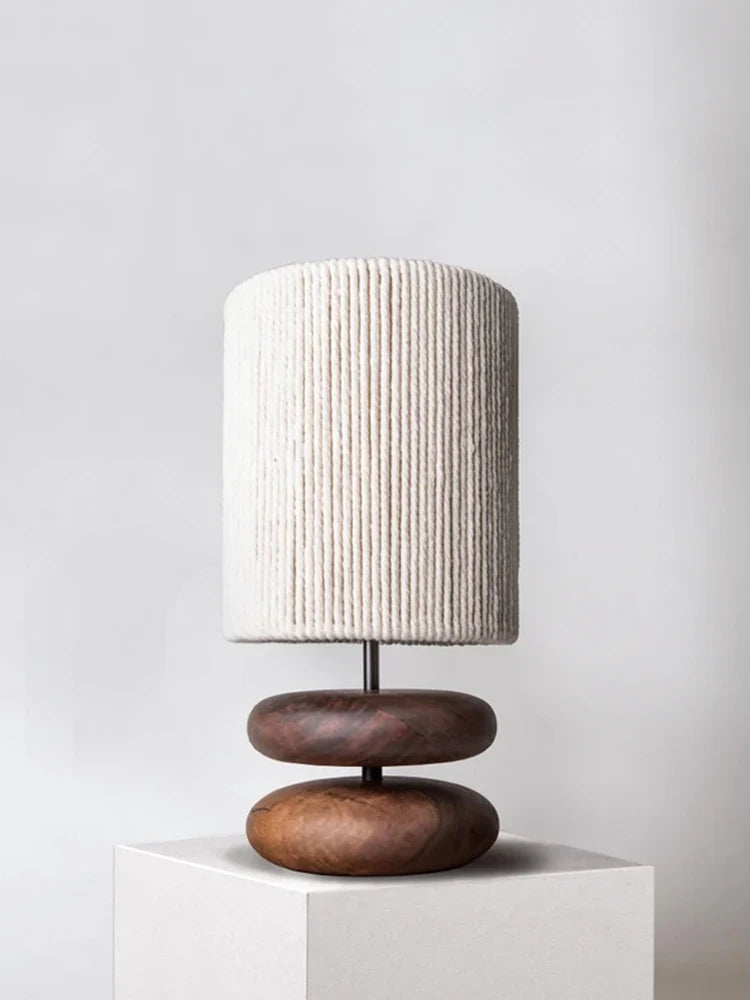 lampe de table japonaise bois massif rétro - vue 3 sur 8
