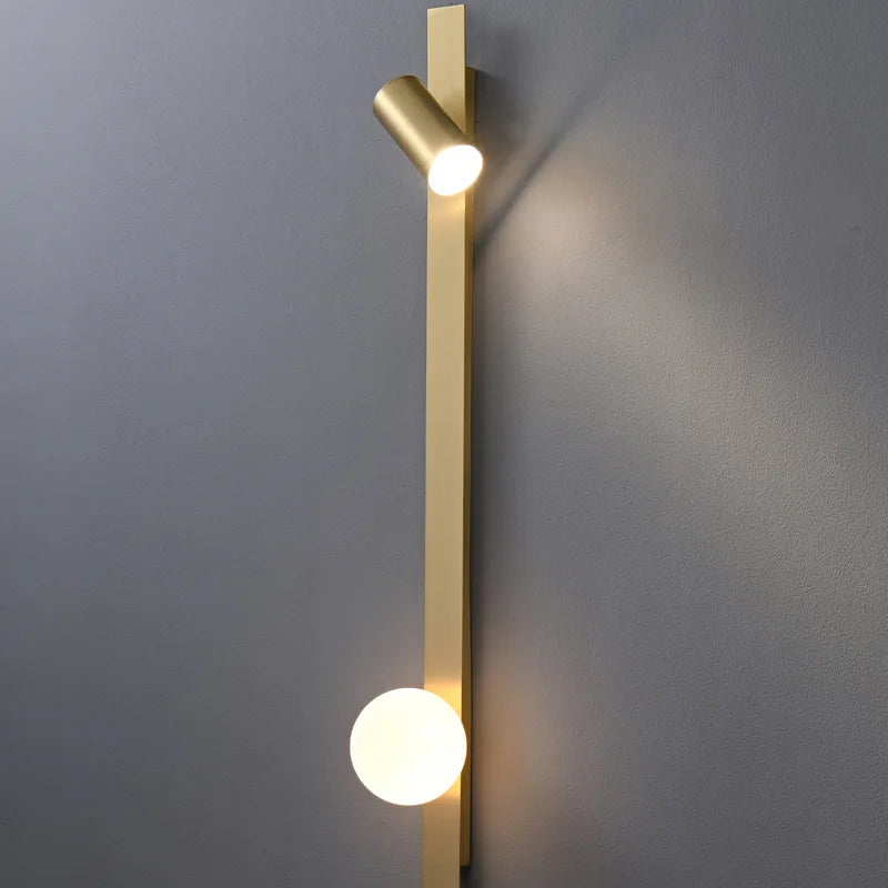 applique murale LED en cuivre de style nordique minimaliste salon