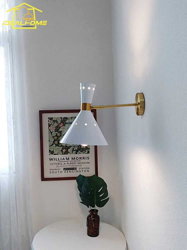 applique murale de luxe pivotante en laiton design industriel lumineux - vue 6 sur 8
