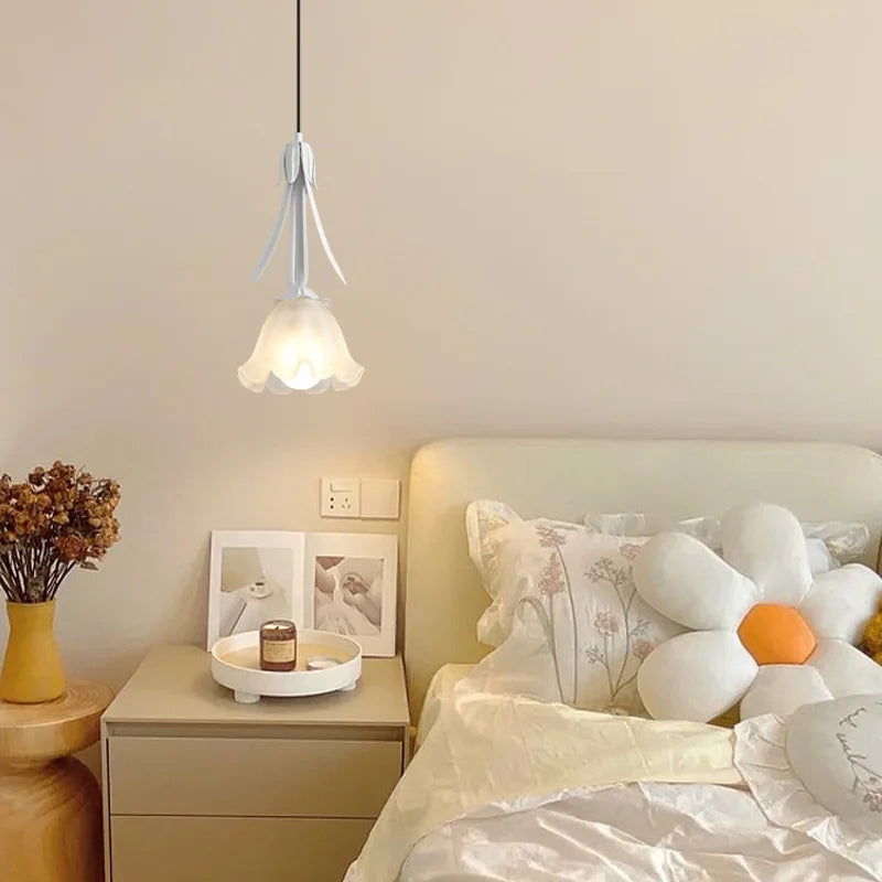 lustre suspendu à led en verre blanc laiteux à 3 têtes - vue 6 sur 12