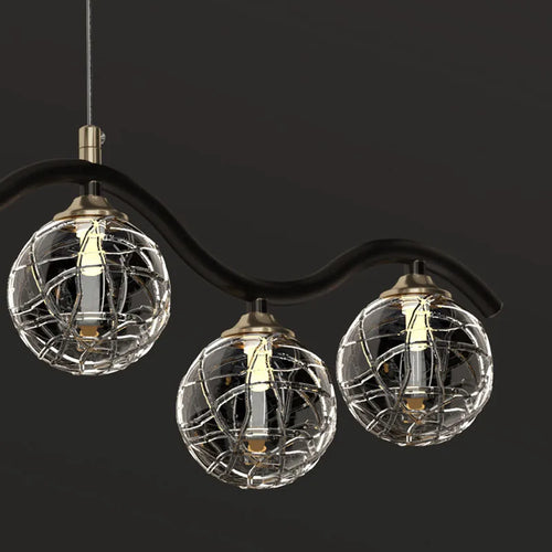 Moderne Pendelleuchte aus Glas und Metall für den Innenbereich - vue 6 sur 10