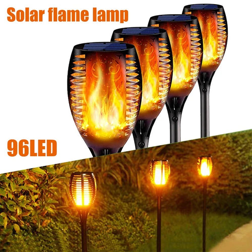 Solar-Außenleuchte 96 LED Flackernde Fackel für Garten und Terrasse - vue 3 sur 11