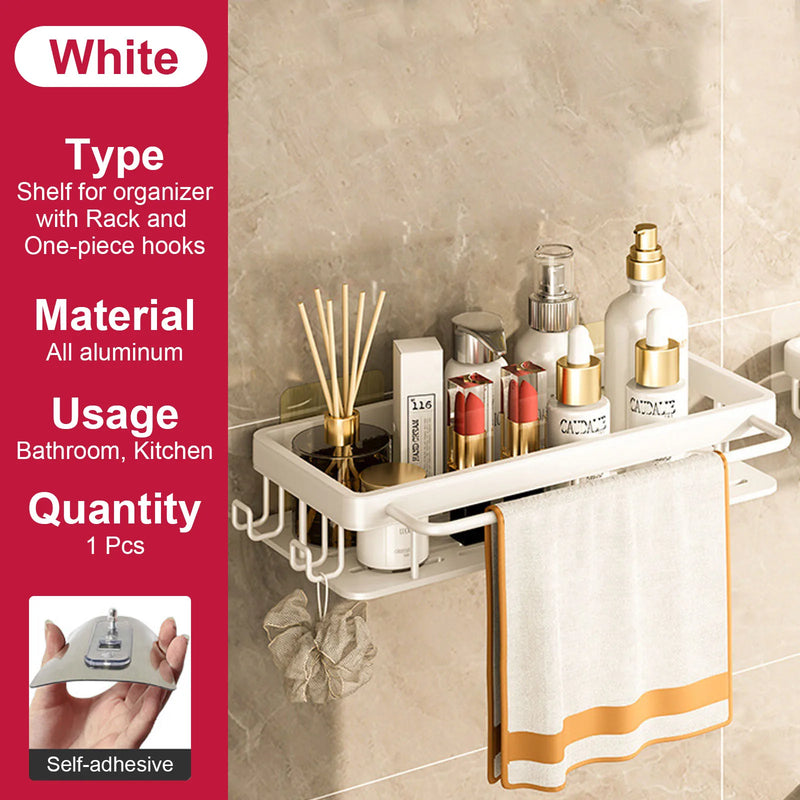 etagère murale sans perçage pour rangement de salle de bain et cuisine
