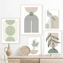décoration murale abstraite avec feuilles géométriques boho moderne