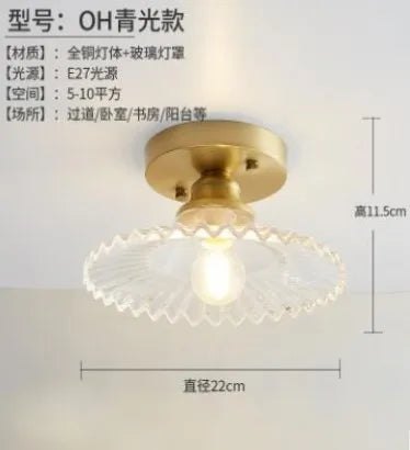 Nordische LED-Deckenleuchte Vintage aus Glas für modernes Interieur - vue 11 sur 18