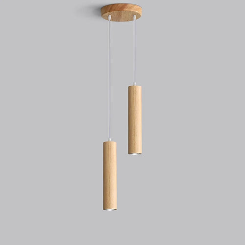 Moderne Pendelleuchte aus Holz mit LED-Innenbeleuchtung - vue 2 sur 8