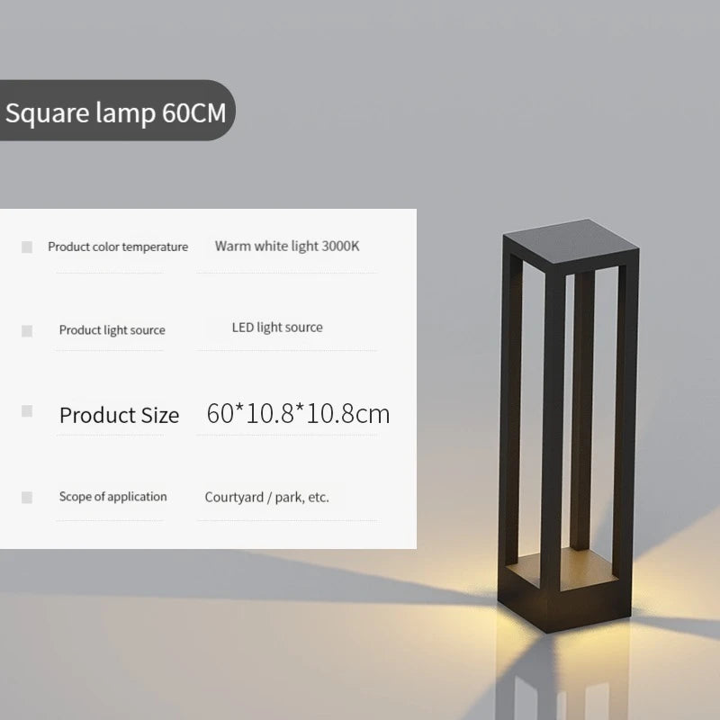 Moderne LED-Gartenleuchte aus Aluminium, wasserdicht für den Außenbereich - vue 19 sur 21