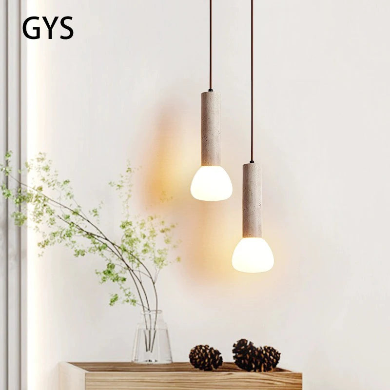 Suspension Style crème salon TV fond mur Led nordique chambre Table de chevet longue ligne petite