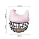 Ceramic Egg Storage Basket, Living Room, Fruit, Garlic, Hollow Metal Hen Shaped, Kitchen Organizer