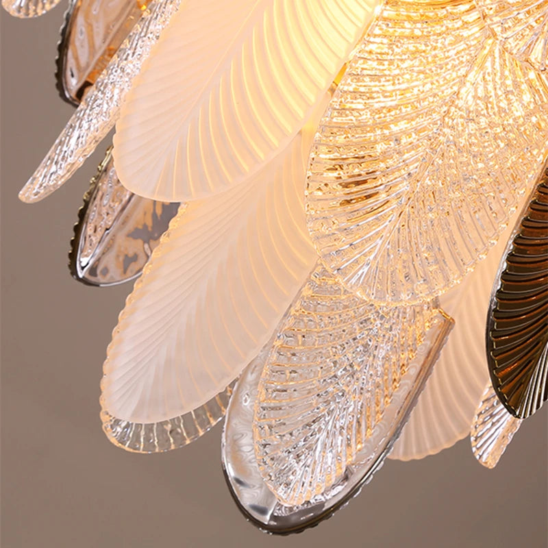 lustre en verre led design suspension luminaire acrylique - vue 6 sur 10