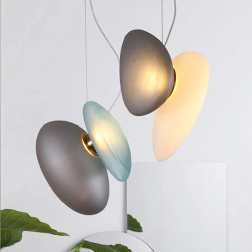 Pendelleuchte aus farbigem Glas im nordischen Stil für moderne Einrichtung - vue 3 sur 11