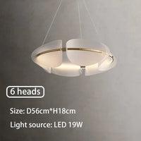 SANDYHA Moderne De Luxe Led Art Fer Suspension Lumière Créative Annulaire Pétale Lustre Chambre Étude Salon Salle À Manger Lampe Décorative