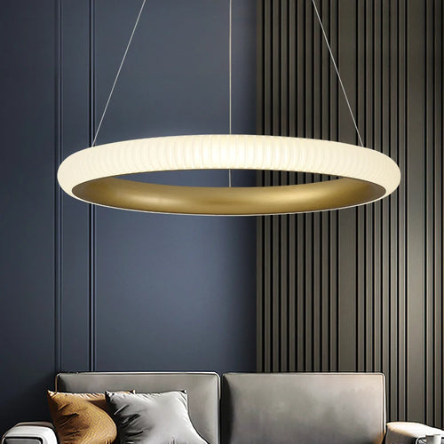 Runde LED-Pendelleuchte im Art-Déco-Stil für elegantes Licht - vue 2 sur 13