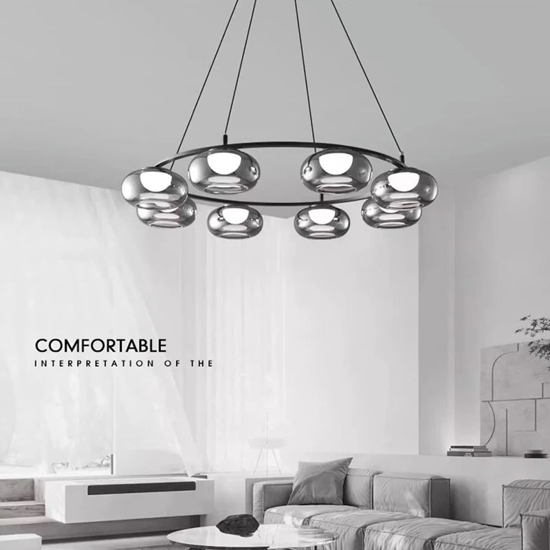 Lustre moderne luminaire suspendu lustre pour la cuisine lampes suspendues pour salon éclairage intérieur en verre - vue 6 sur 10