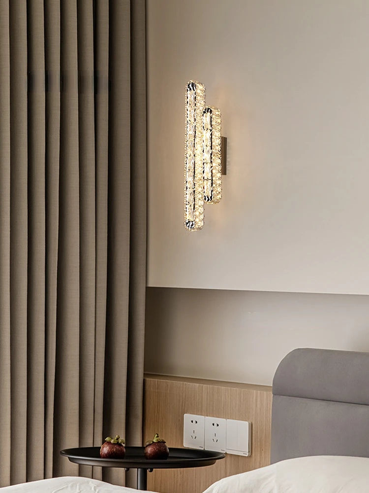 applique murale led en cristal clair montage en surface morden - vue 7 sur 10