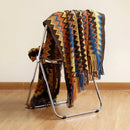 Plaid bohème tissé à pompons doux canapé lit