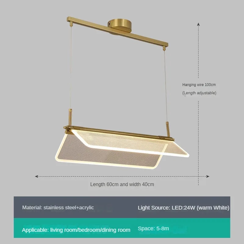 lustre rectangulaire minimaliste créatif à angle réglable - vue 9 sur 13