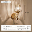 applique murale en cristal moderne avec éclairage led décoratif