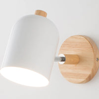 applique murale nordique moderne rotative led en fer et bois
