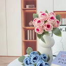 bouquet de 10 roses artificielles en soie décoratives pour événements