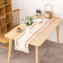 Chemin de table aspect lin motif carreaux decoratif