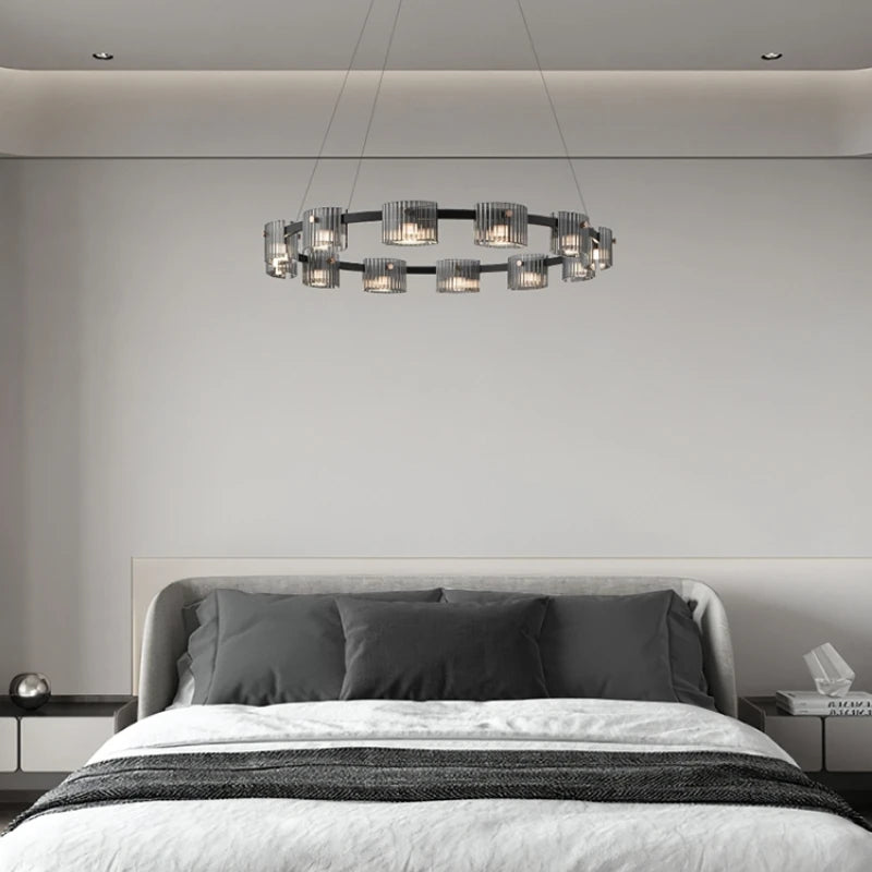 Minimalistischer Kronleuchter aus mundgeblasenem Glas mit elegantem LED-Licht - vue 4 sur 10