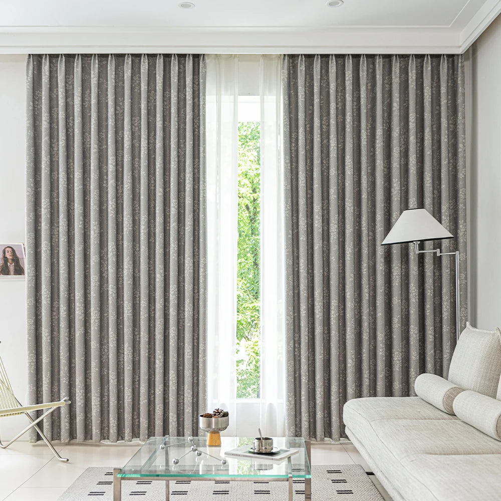 Rideau occultant floral moderne pour salon et chambre