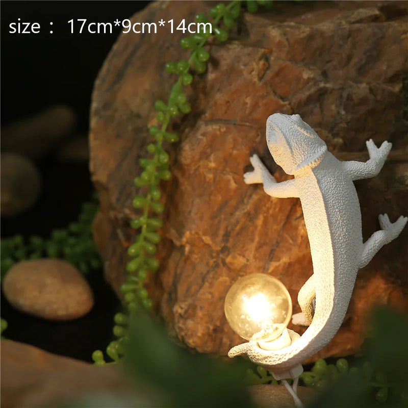 veilleuse lézard nordique lampe décorative moderne en résine