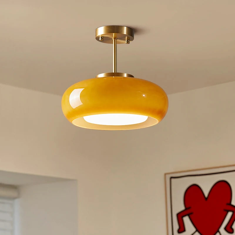 plafonnier moderne nordique en verre led iwhd - vue 11 sur 20