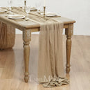 Chemin de table coton gaze rétro bohème mariage