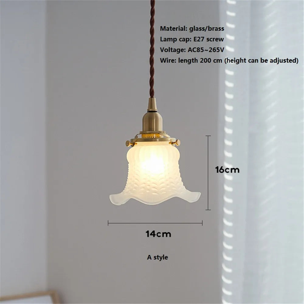 lustre loft suspension verre nordique rétro suspensions luminaire - vue 4 sur 8