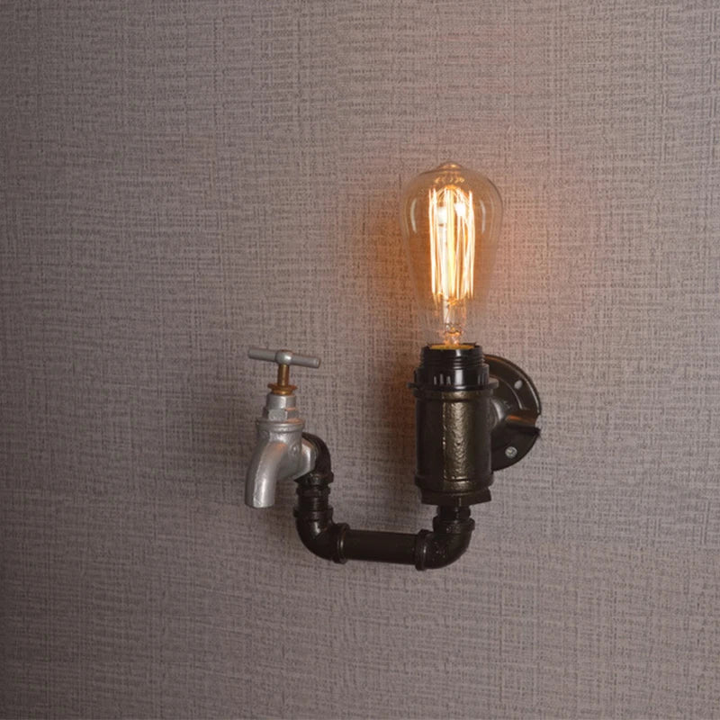 Industrielle Vintage-Wandleuchte aus Eisen für Loft, Bar und Restaurant - vue 5 sur 10
