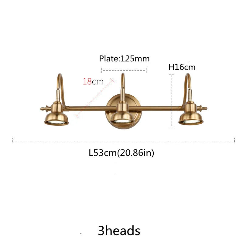 American Bronze Mirror Front Light , Bathroom Wall Lamps Mirror Light ,Powder Room Mirror Wall Lights Lighting LED Makeup Mirror