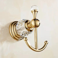 crochet en cristal et acier inoxydable pour salle de bain