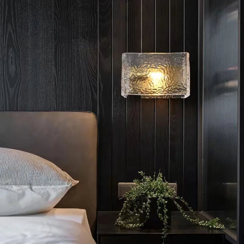 applique murale carrée en verre à motif d'eau pour décoration intérieure moderne - vue 2 sur 7