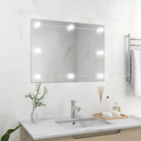 Frameless Wall Mirror with Glass Rectangular LED Lamps, Home Decoration Wall Wall Decoration Living Room Decoration