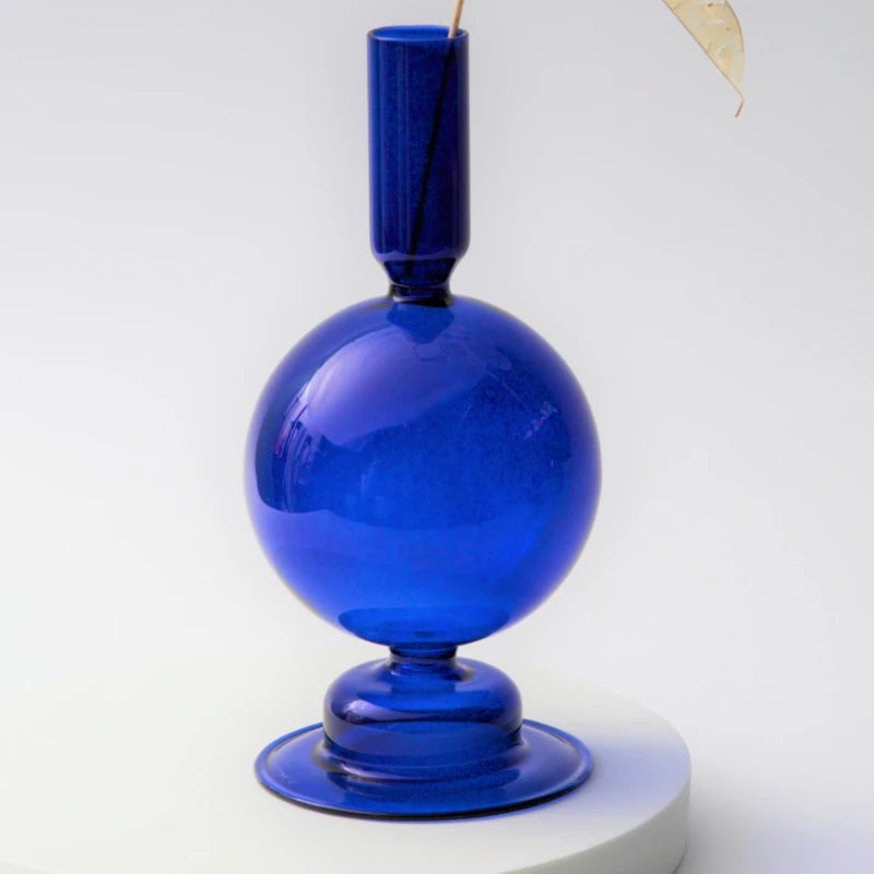 bougeoirs coniques en verre pour décoration de table de mariage - vue 24 sur 32