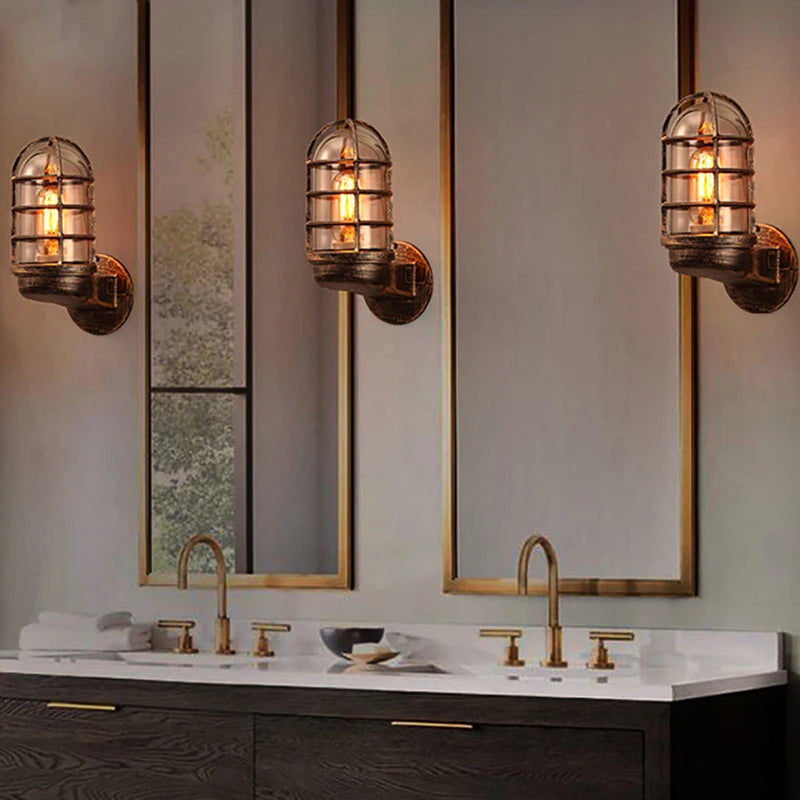 Vintage Industrielle LED-Wandleuchte aus Eisen im Loft-Stil Retro Modern - vue 4 sur 7