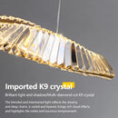 Postmoderner Kronleuchter aus goldenem Kristall mit LED-Beleuchtung