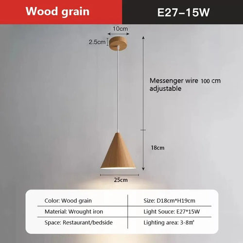 Moderne LED-Pendelleuchte aus massivem Nussbaumholz - vue 6 sur 10